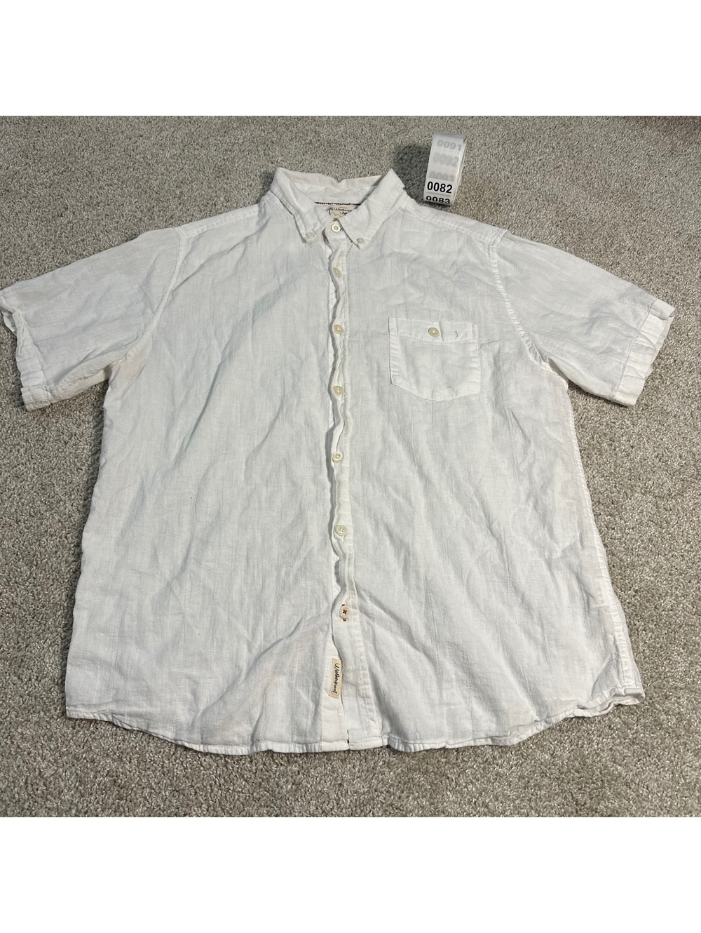Weatherproof Vintage white short sleeve linen shirt